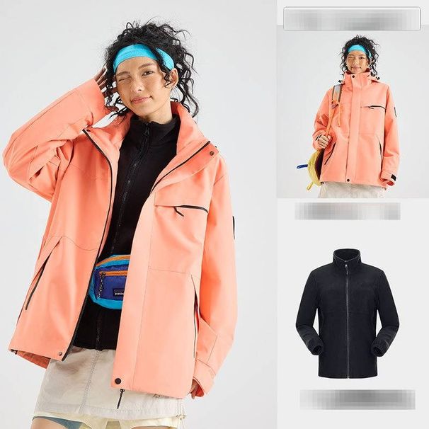 Unisex 3-in-1 Waterproof Windproof Jacket With Detachable Fleece Liner For Outdoor Hiking Camping Skiing_viptrois.com