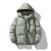 Winter Cotton-padded Men's Solid Color Hooded Down Cotton-padded Jacket, Couple Korean-style Trendy Loose Jacket, Warm Casual Top_viptrois.com