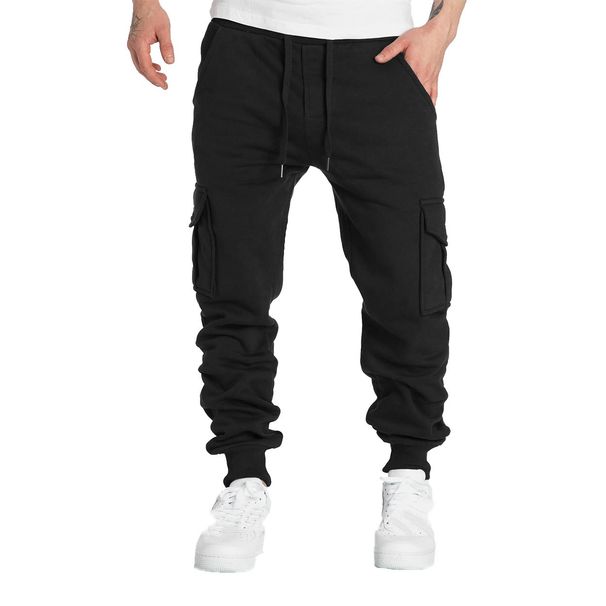 Autumn And Winter Fleece Men's Casual Workwear Pants, Men's Multi-pocket Pants, Plus-size Sporty Casual Long Pants For Men_viptrois.com