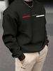 Men's Loose Casual Fashionable Freedom Letter Pattern Printed Round Neck Long Sleeved Sweatshirt Suitable For Autumn And Winter Wear_viptrois.com