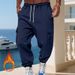 Men's Fleece-Lined Cargo Pants - Winter Warm Casual Joggers With Multiple Pockets, Loose Fit, Elastic Waist, Comfortable & Stylish For Everyday Wear_viptrois.com