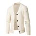 Loom Cross-Border Autumn Winter European And American Simple Solid Color Knitwear Trendy Plus Size Men's Cardigan_viptrois.com