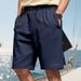 Men's Clothing Summer Casual Sports Wool Button Sports Casual Beach Solid Color Shorts_viptrois.com