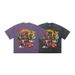 American Style Washed Vintage Printed Cotton Short Sleeve T-Shirt Unisex Street Loose Trendy Brand Couple_viptrois.com