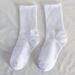 1pairs High Elastic Female Socks Student Black And White Mid-tube Socks Sports Wicking Cotton Socks Casual Solid Color Long Socks Female_viptrois.com