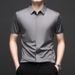 Men's Clothing Men's Short Sleeved Shirt Men's Summer Elastic Business Casual Solid Color Ice Silk Shirt Men's Wear_viptrois.com