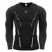 Men's Fitness Top Tights Running Training T-Shirt Fleece Thermal Underwear Set Ski Bottom Shirt_viptrois.com