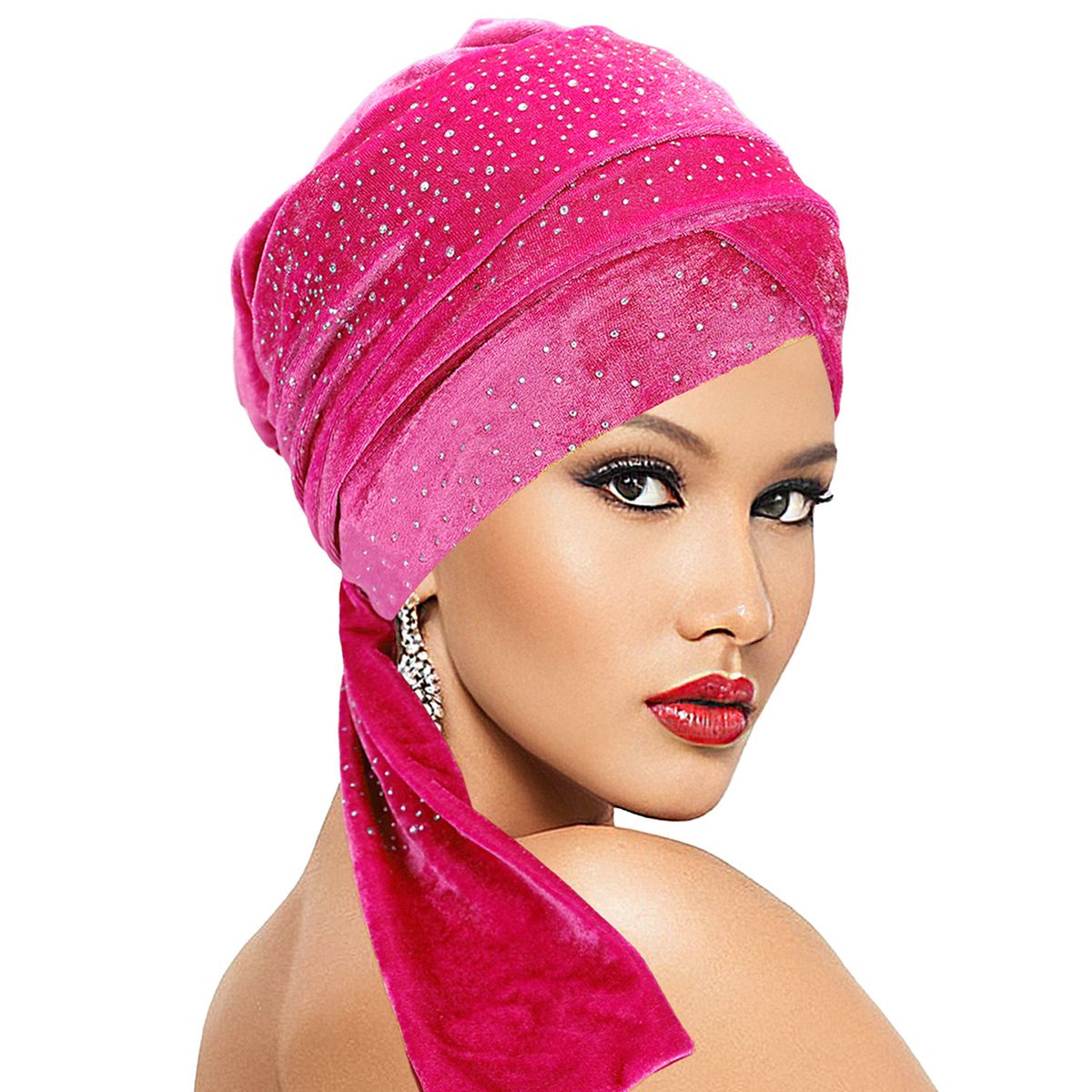 Hot diamond velvet turban hat hot sale women's forehead cross head hat Velvet turban_viptrois.com