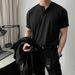 boy American Retro Heavyweight Short Sleeve T-Sh Men Polo Mature And Stable Tight Cuff Fitness Sports Tough Guy Henley_viptrois.com