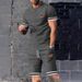 Men's Clothing Casual Short Sleeve T-Shirt Shorts Set Breathable Cotton Blend Summer Outfit For Relaxation Sports (Light Gray, Dark Gray, Black )_viptrois.com