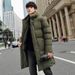Men's Longline Zip-Up Hooded Jacket – Korean Style, Reversible, Warm Winter Coat (Gray/Black/Army Green, M-8XL, All-Season Wear)_viptrois.com
