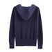 Retro Zip-Up Hooded Sweater – Polyester Knit Cardigan With Stand Collar (Navy) – Unisex Lightweight Layering Piece For Autumn_viptrois.com