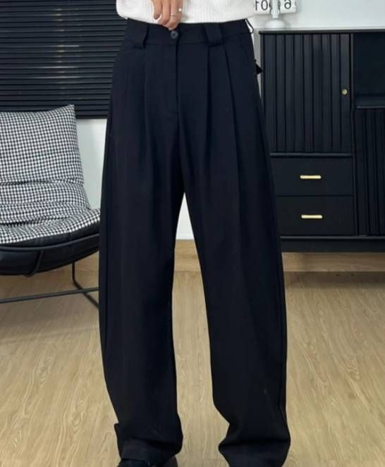 Men's Clothing Flowy, Loose Fitting, Trendy Korean Style, Versatile Design, Thin Curved Wide Leg Casual Trousers_viptrois.com