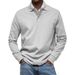 Men's Classic Long Sleeve Polo Shirt - Breathable Polyester, Comfort Fit, Versatile For Casual & Work_viptrois.com