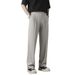 Men's Straight Leg Dress Pants Summer Style High End Feel Wide Leg Black Suit Loose Fit Versatile Casual Long Pants_viptrois.com
