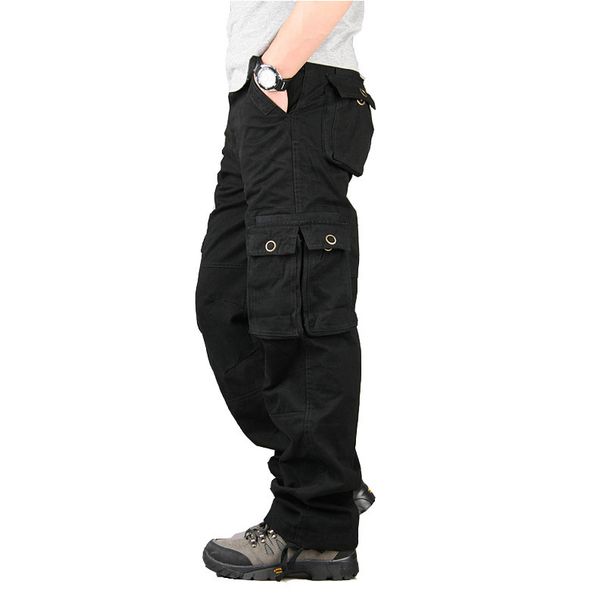 Men's clothing baggy multi-pocket casual pants outdoor cotton overalls_viptrois.com