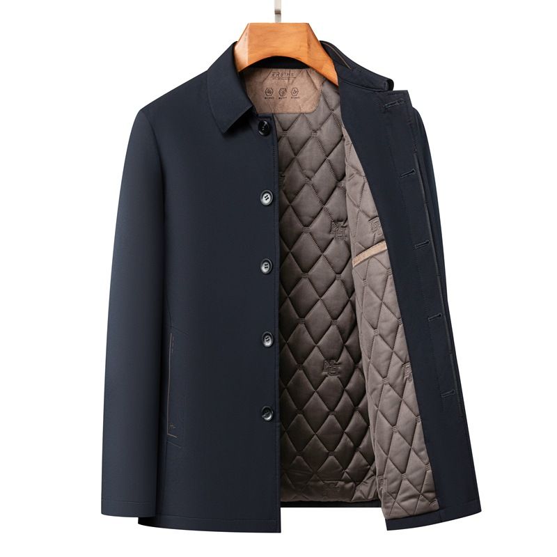 High-End Business Men's Clothing For Middle-Aged And Elderly 2025 Autumn Winter Thin Cotton Jacket Dad Wool Padded_viptrois.com