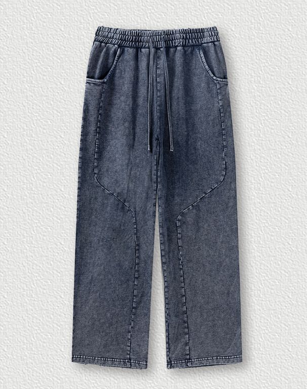 Men's Clothing Men's Youth Sports Trousers Wide Leg Pants Men's Loose Casual Retro Washed Straight Pants Men's Sweatpants Summer_viptrois.com