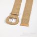 Women Braided Belts Straw Retro Spring And Summer New Style Hand Woven Buckle Elastic Rubber PP Straw Belt With Dress_viptrois.com
