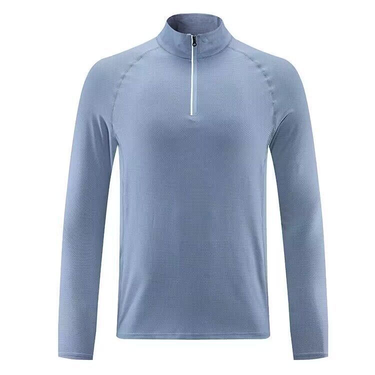Men's Clothing Quick-Drying Clothes Long Sleeve Half Zip Training Suit Marathon Running Fitness Sports Tops_viptrois.com