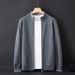Loom Loom Men's Color Block Long Sleeve Knitted Zipper Jacket Loose Casual Thickened Plus Size Top_viptrois.com
