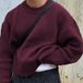 Minimalist Solid Men’s Sweater – Korean-Inspired Oversized Pullover (Black/Grey/Burgundy/Pink, S-XL)_viptrois.com