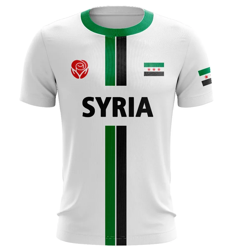 2025 Syria Football Jersey Men's Sports 3D T-shirts Syrian Flag Street Oversized Tops Unisex Casual Graphic T-shirts Mens Gifts_viptrois.com