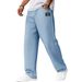 Men's Waffle Knit Casual Pants With Letter Logo - Straight Leg Comfort Fit For Autumn Winter - Multiple Colors & Sizes_viptrois.com
