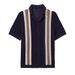 Summer New Breathable Hollow Men's Striped Knitted Top Polo Shirt_viptrois.com
