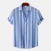 Men's Clothing Spring And Summer New Men's Shirts Men's Casual Striped Printed Short Sleeved Shirts For Men_viptrois.com