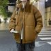 Unisex Stand Collar Puffer Jacket Winter Warm Oversized Thickened Coat Fleece Lined Zip Up Outerwear For Plus Size Men & Women_viptrois.com