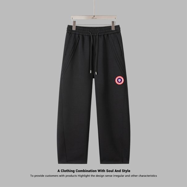 Men's Clothing Men's Casual Trousers With Pleats, Tailored Cut, Versatile Straight Leg, Loose Fit, Sporty Drape, US Map Sweatpants_viptrois.com