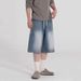Men's Clothing Denim Shorts Men's Summer Loose Casual Mid Length Pants Niche Cropped Pants_viptrois.com