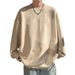 New suede hoodie for men in spring and autumn, loose fitting with inner layer, men's round neck long sleeved base shirt_viptrois.com