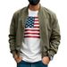 Men's Casual Retro Suede Zip Jacket - Lightweight Spring/Fall Outerwear With Stand Collar & Side Pockets (Black, Army Green, Navy, Misty Blue, Brown)_viptrois.com