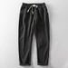 Men's Clothing Linen Casual Pants Cotton Breathable Elastic Trousers Fit Straight Leg Joggers | Light Grey/Navy/Black/Maroon/Charcoal (Sizes M-4XL)_viptrois.com