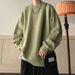 New trendy and cool solid color casual sweater for men, autumn and winter round neck pullover for teenagers, knitted sweater, trendy and long_viptrois.com