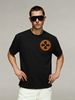 2026 Summer New Men's Short Sleeve Tee, Retro Leopard Print & Geometric Flower Logo Print, Loose Trendy Casual Daily Top_viptrois.com