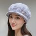 Autumn Winter New Women's Pumpkin Fleece Lined Thickened Granny Knitted Stylish Fashion Short Brim Beret Hat_viptrois.com