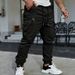 Men's Casual Sports Jogger Pants Multi Pocket Solid Color European Size Spring Autumn Work Pants Versatile Comfortable Fit_viptrois.com