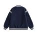 Vintage College Embroidered Badge Baseball Jacket - Unisex Casual Outerwear For Spring & Autumn (Navy, Grey)_viptrois.com