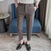 Spring Summer Men's Casual Trousers Slim Fit Cropped Cooling Fabric Bottoms for Men_viptrois.com