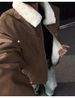 Fur Integrated Lamb Wool Jacket Men's Fleece Thickened Leather Jacket Cotton Jacket American Lapel Jacket_viptrois.com