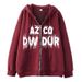 Men's Clothing Trendy And Simple Design With Blurred Letter Print Zipper Sweater Casual Loose Sweater Cardigan Jacket_viptrois.com