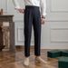 Men's Clothing Casual High Waist Suit Trousers Business Drape Straight Pants Retro Suit Nine Points Trousers_viptrois.com
