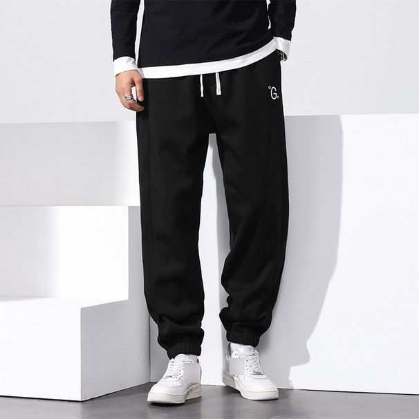 Men’s Clothing Large Size Men's Fashion Brand Trendy Fat Men's Loose Pants Sweatpants Plus Size Enlarged Cuffs Casual Embroidered Versatile Trousers_viptrois.com