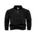 2025 Fashion Outerwear Men's Stand Collar Half Zipper Pure Color Long Sleeve Straight Type Fleece Sweatshirts_viptrois.com