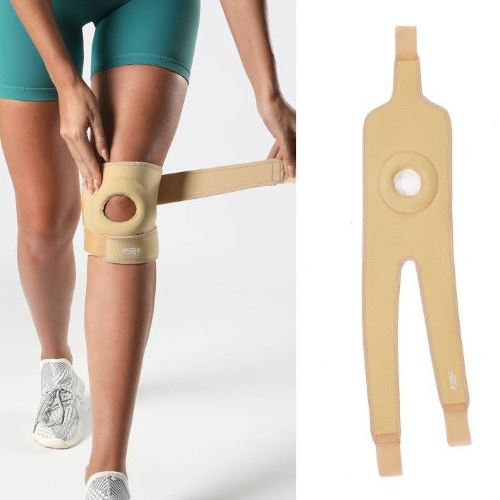 JINGBA Knee Support Brace For Basketball, Cycling, Running & Sports - Breathable & Warm Neoprene Knee Protector (Grey/Beige/Black/Blue)_viptrois.com