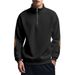 2027 Fashion European-USA Style Outerwear Youth/Men Polyester Stand Collar Half Zipper Splicing Long Sleeve Casual Thick Sweatshirts_viptrois.com