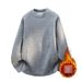 Men's Fleece-Lined Thermal Long Sleeve Shirt – Winter Warm Base Layer (M-4xl, Grey/Black, Loose Fit, Breathable & Anti-Pilling)_viptrois.com